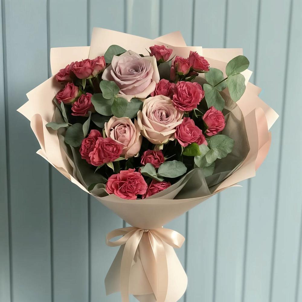Букет цветов из: Гвоздики и Розы в Еткуль