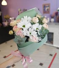 Букет милый в Еткуль Букет цветов из: Хризантемы и Розы в Еткуль
