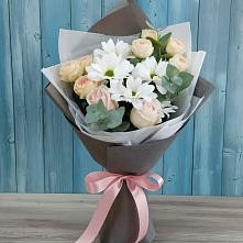 Букет цветов из:  Хризантемы и Розы в Еткуль