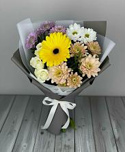 Букет цветов из:  Розы, Герберы и Хризантемы #REPLACE_PRED# Еткуль