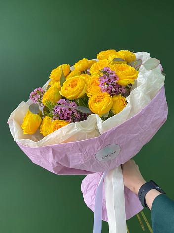 Букет Кустовые желтые розы в Еткуль