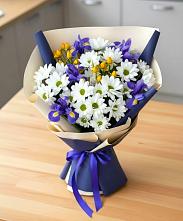 Букет цветов из:  Розы, Ирисы и Хризантемы в Еткуль