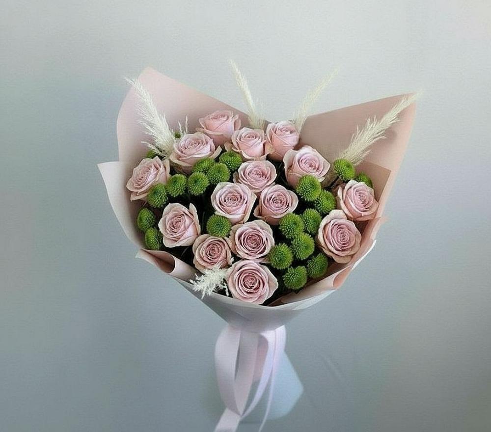 Букет цветов из: Розы и Хризантемы в Еткуль