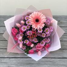 Букет цветов из:  Розы, Герберы и Хризантемы в Еткуль