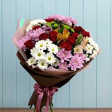 Букет цветов из:  Розы, Хризантемы и Альстромерии в Еткуль