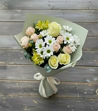 Букет цветов из:  Альстромерии, Розы и Хризантемы в Еткуль
