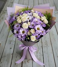 Букет цветов из:  Хризантемы и Розы в Еткуль